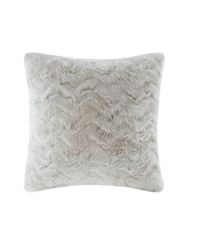 Madison Park Zuri Faux-fur Decorative Pillow, 20" X 20" In Gray