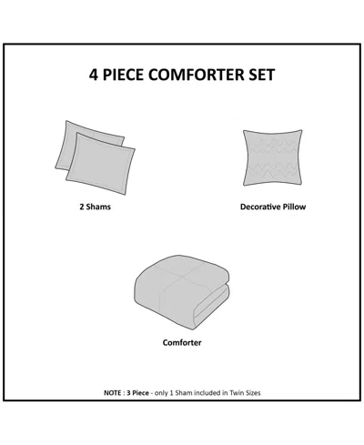 Madison Park Zuri Faux-fur 4-pc. Comforter Set, Full/queen In Gray