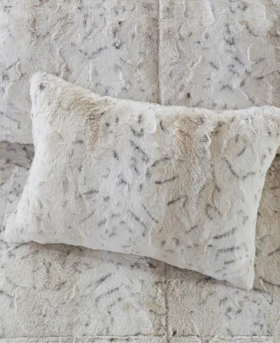 Madison Park Zuri Faux-fur 4-pc. Comforter Set, Full/queen In Gray