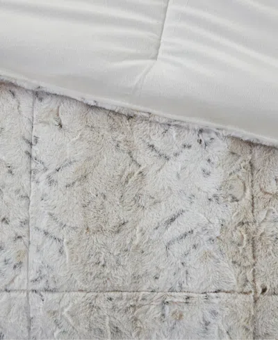 Madison Park Zuri Faux-fur 4-pc. Comforter Set, Full/queen In Gray