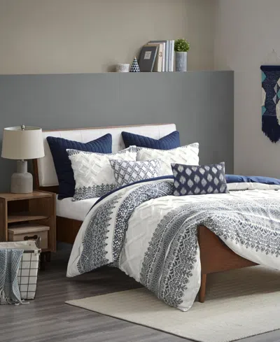 Ink+ivy Mila Chenille 3-pc. Duvet Cover Set, King/california King In Blue