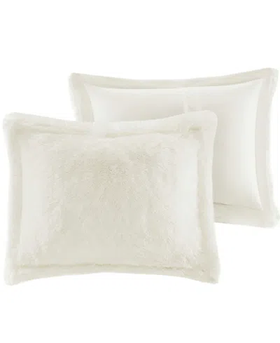 Intelligent Design Malea Shaggy Faux-fur 3-pc. Duvet Cover Set, King In White