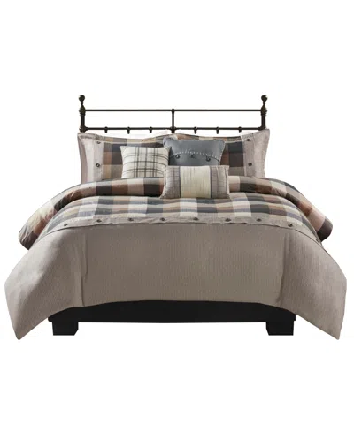 Madison Park Ridge Herringbone 6-pc. Duvet Cover Set, King/california King In Neutral