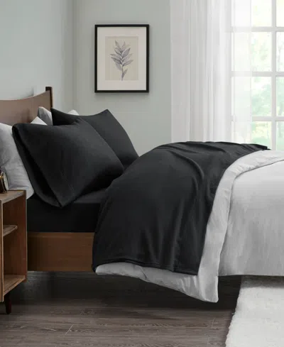 Madison Park Micro-fleece 4-pc. Sheet Set, California King In Black