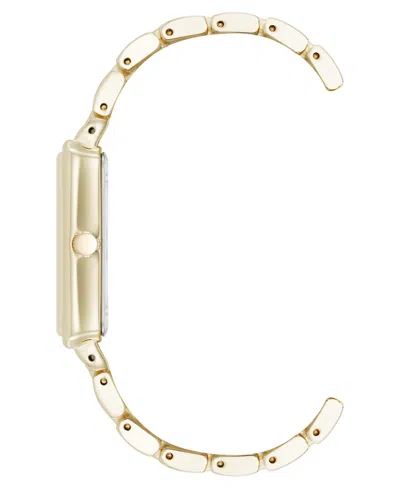 Anne Klein Women's Quartz Rectangular Estate Gold-tone Metal Alloy And Champagne Dial Watch, 25mm In Gold