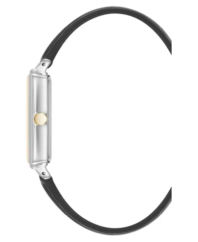 Anne Klein Women's Quartz Casual Black Polyurethane Leather And Two-tone Metal Alloy Watch, 25mm In Gold