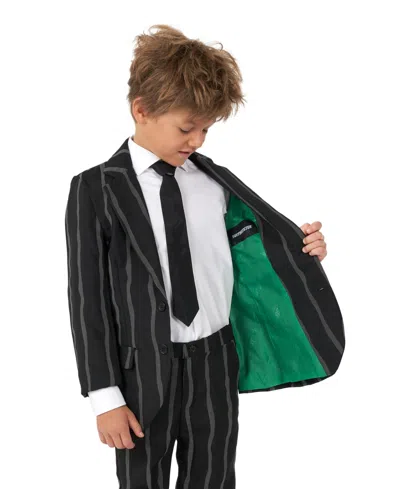 Suitmeister Little Boys Oversized Pinstripe Button Closure Suit Set In Black