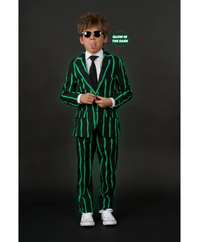 Suitmeister Little Boys Oversized Pinstripe Button Closure Suit Set In Black