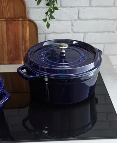 Staub Cast Iron 7-qt. Round Dutch Oven In Blue