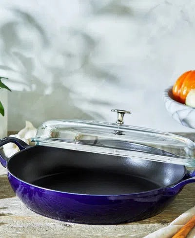 Staub Cast Iron 3.5-qt Braiser With Glass Lid In Blue