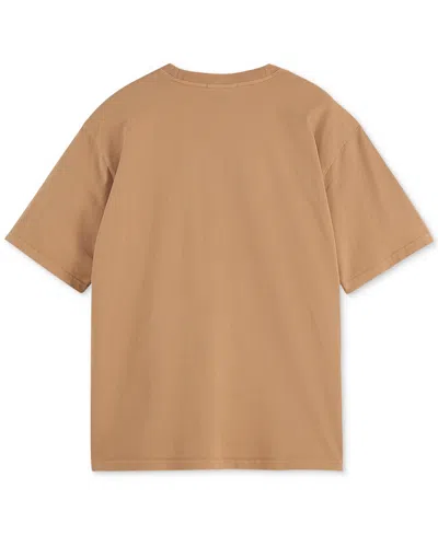 Scotch & Soda Loose Fit Mountain Print Overdye Cotton T-shirt In Brown