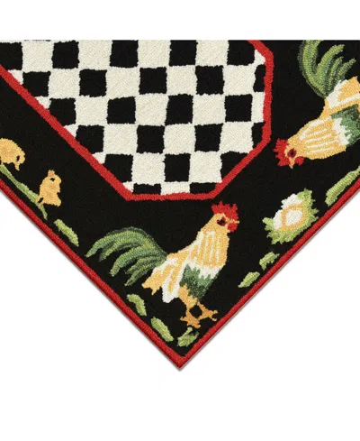 Liora Manne Frontporch Rooster Black And Gray 2' X 3' Outdoor Area Rug In Multi