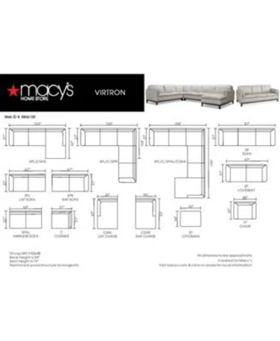 Macy's Closeout Virton Leather Sofa Collection Created For Macys