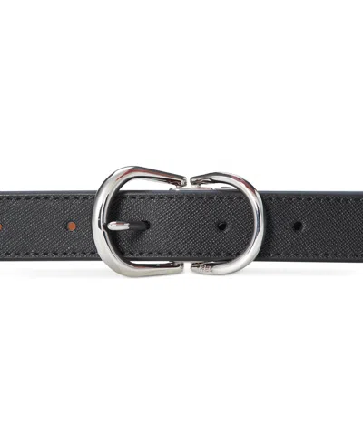 Ralph Lauren Reversible Crosshatch Leather Belt In Black