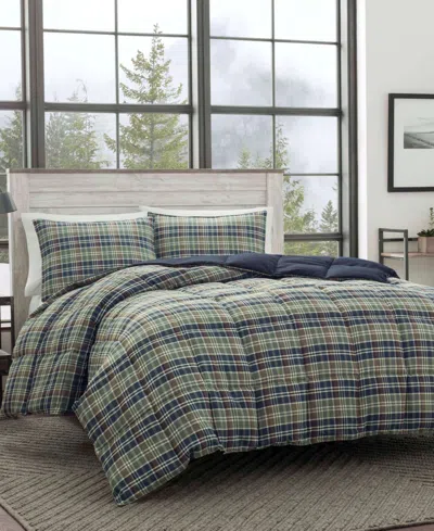 Eddie Bauer Rugged Plaid Microsuede Reversible Comforter Set, Twin