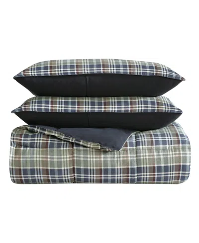 Eddie Bauer Rugged Plaid Microsuede Reversible Comforter Set, Twin