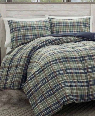 Eddie Bauer Rugged Plaid Microsuede Reversible Comforter Set, Twin