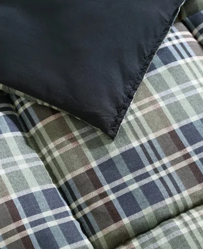 Eddie Bauer Rugged Plaid Microsuede Reversible Comforter Set, Twin