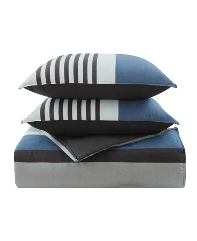 Nautica Rendon Reversible 3-piece Duvet Cover Set, Full/queen In Gray