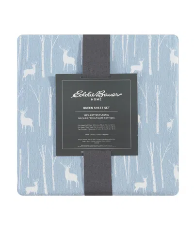 Eddie Bauer Printed Cotton Flannel 4-pc. Sheet Set, Full In Green