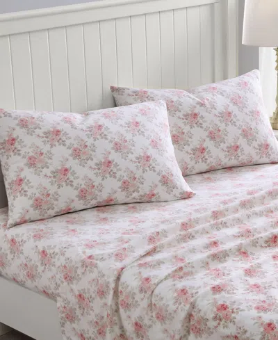 Laura Ashley Cotton Flannel 4 Piece Sheet Set, Full