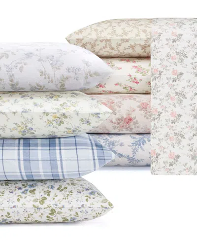 Laura Ashley Cotton Flannel 4 Piece Sheet Set, Full