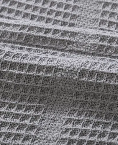 Kenneth Cole New York Essentials Waffle Grid Cotton Dobby Blanket, King In Gray