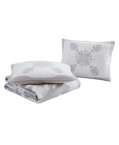 Tommy Bahama Home Molokai Embroidered Sham, King In Gray