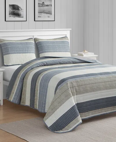 Nautica Ridgeport Reversible 2 Piece Quilt Set, Twin In Multi