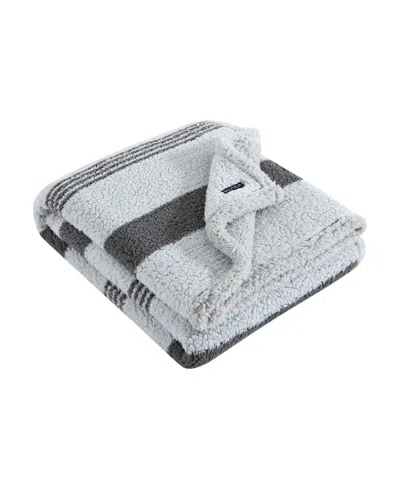 Nautica Saltmarsh Sherpa Throw, 60" X 50" In Gray