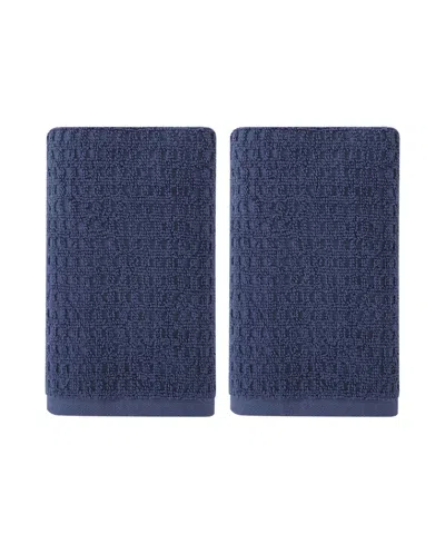 Tommy Bahama Home Northern Pacific Cotton Terry 2 Piece Hand Towel Set In Blue