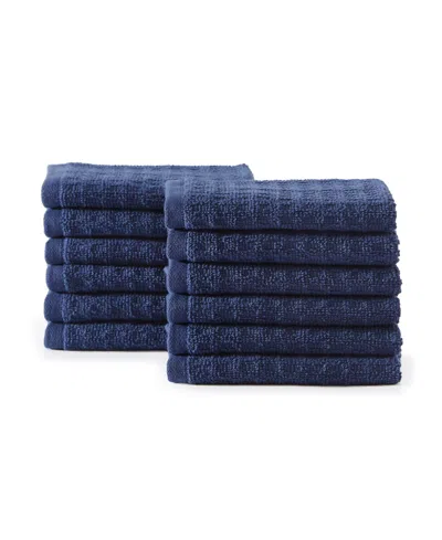 Tommy Bahama Home Northern Pacific Cotton Terry 12 Piece Wash Towel Set In Blue