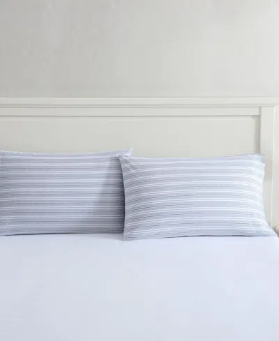 Nautica Beaux Stripe Cotton Percale Pillowcase Pair, Standard In Blue