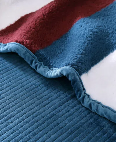 Nautica Wilton Sherpa Striped Throw, 60" X 50"