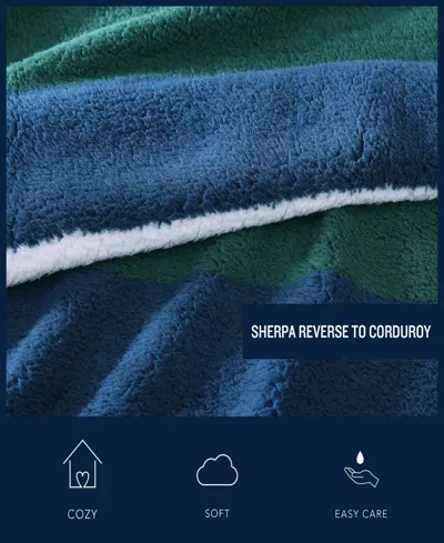 Nautica Wilton Sherpa Striped Throw, 60" X 50" In Multi