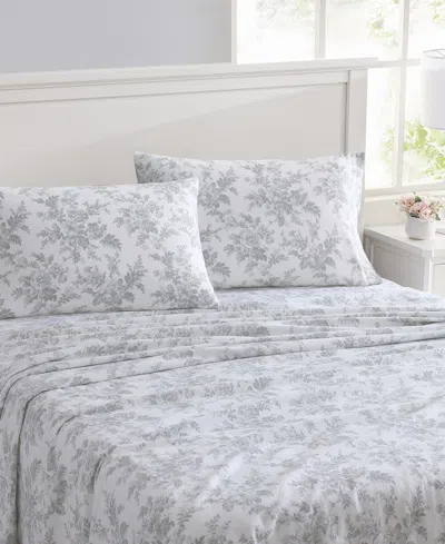 Laura Ashley Cotton Flannel 4-piece Sheet Set, Queen