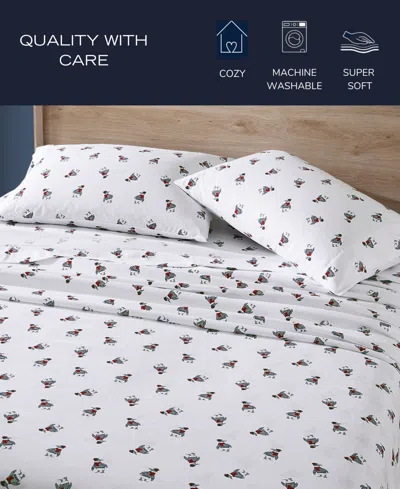 Nautica Closeout!  Printed Flannel 4-pc. Sheet Set, King