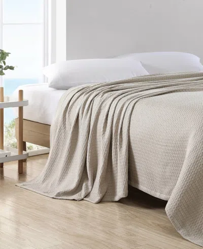 Nautica Closeout!  Baird Solid Cotton Dobby Reversible Blanket, Full/queen In Sand
