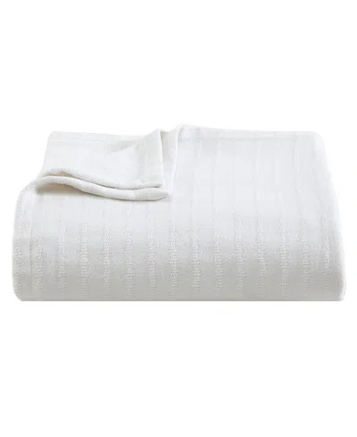 Vera Wang All Over Rib Cotton Reversible Blanket, King In White