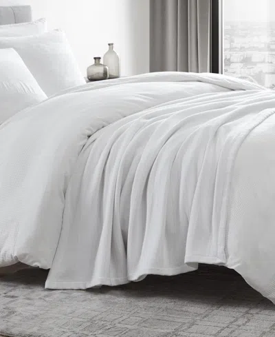 Vera Wang All Over Rib Cotton Reversible Blanket, King In White
