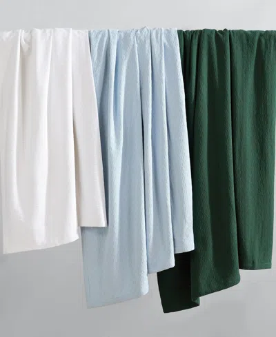 Nautica Ripple Cove Cotton Reversible Blanket, Twin In Blue