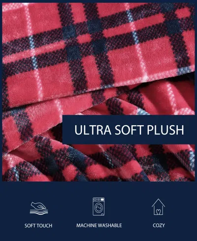 Nautica North Sail Plaid Ultra Soft Plush Fleece Blanket, Twin