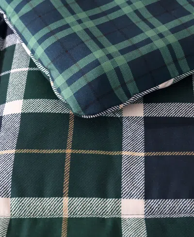 Nautica Closeout!  North Sail Plaid Brushed Microfiber 3 Piece Duvet Cover Set, King In Multi