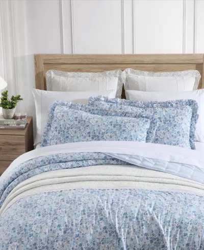 Laura Ashley Quartet Dot 2 Piece Quilt Set, Twin In Blue