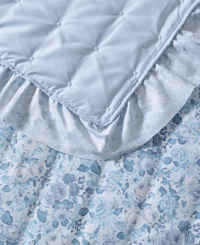 Laura Ashley Quartet Dot 2 Piece Quilt Set, Twin In Blue