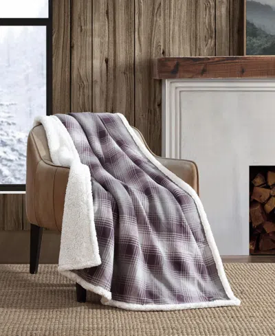 Eddie Bauer Nordic Plaid Ultra Soft Plush Fleece Reversible Oversized Throw, 70" X 50"