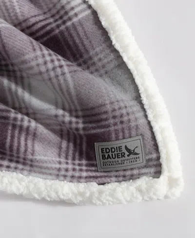 Eddie Bauer Nordic Plaid Ultra Soft Plush Fleece Reversible Oversized Throw, 70" X 50"