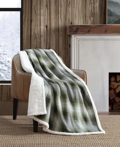 Eddie Bauer Nordic Plaid Ultra Soft Plush Fleece Reversible Oversized Throw, 70" X 50"