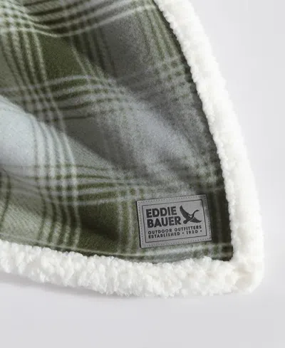 Eddie Bauer Nordic Plaid Ultra Soft Plush Fleece Reversible Oversized Throw, 70" X 50"
