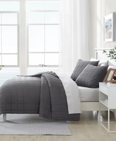 Nautica Closeout!  Solid Brushed Micro Jersey 3-pc. Quilt Set, King